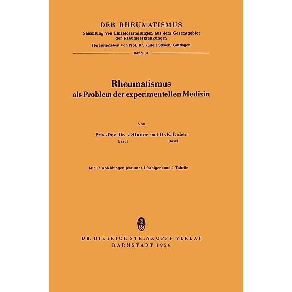 Rheumatismus / Der Rheumatismus Bd.33, A. Studer