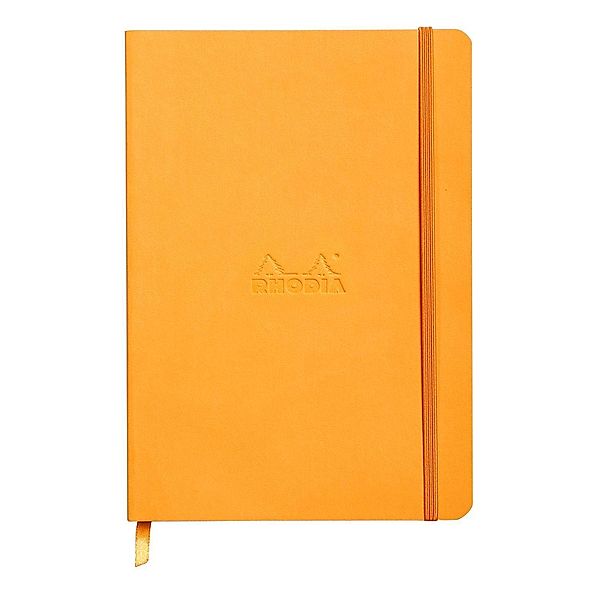 Rhodiarama flexi Blattes Notizbuch A5 80 Blatt liniert Papier elfenbein 90g, Orange