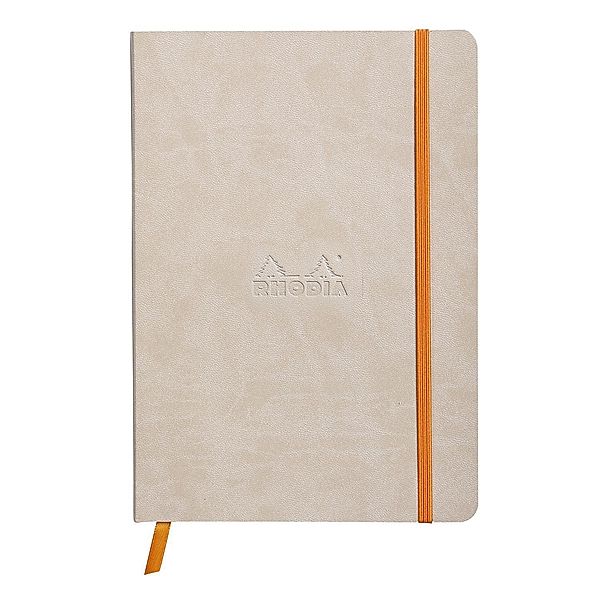 Rhodiarama flexibles Notizbuch A5 80 Blatt Dot-Lineatur, beige 90g, mit Gummizugverschluss