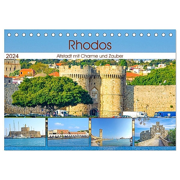 Rhodos - Altstadt mit Charme und Zauber (Tischkalender 2024 DIN A5 quer), CALVENDO Monatskalender, Nina Schwarze
