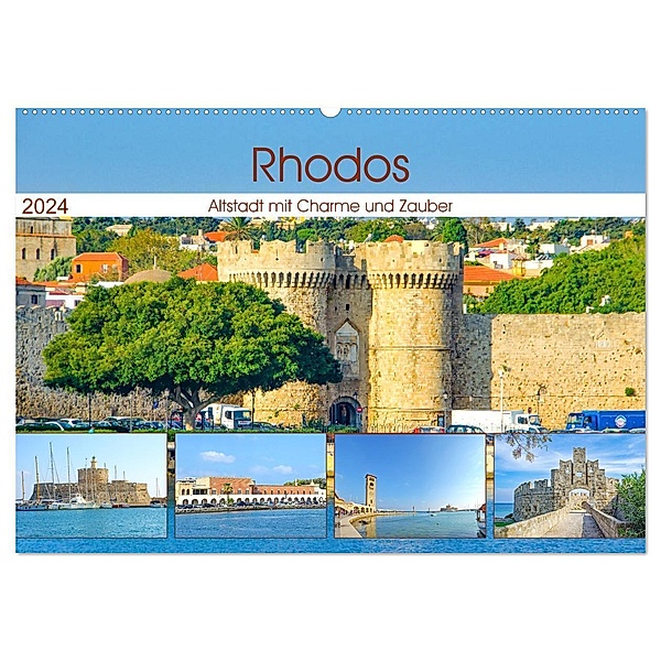 Rhodos - Altstadt mit Charme und Zauber (Wandkalender 2024 DIN A2 quer), CALVENDO Monatskalender, Nina Schwarze