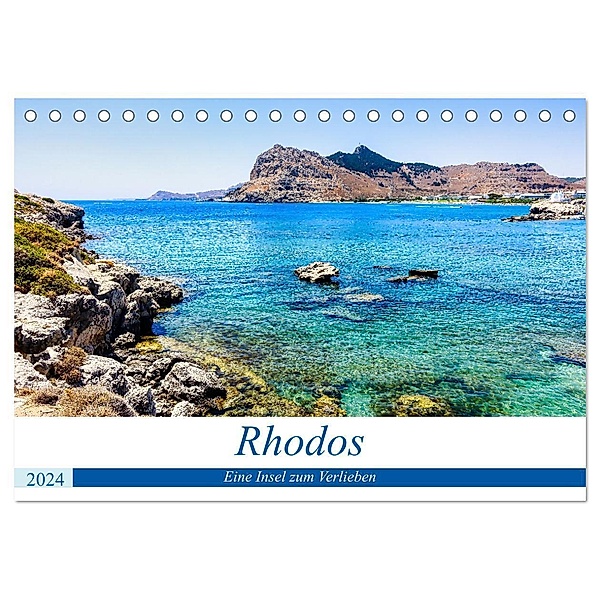 Rhodos - eine Insel zum Verlieben (Tischkalender 2024 DIN A5 quer), CALVENDO Monatskalender, Calvendo