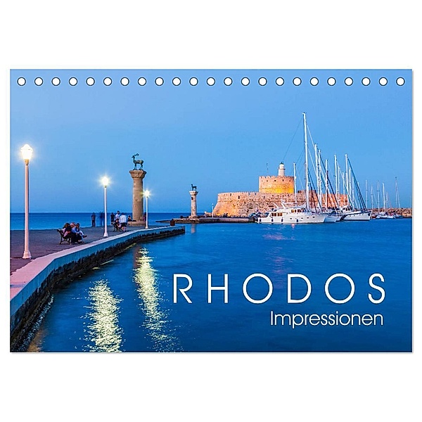 RHODOS Impressionen (Tischkalender 2024 DIN A5 quer), CALVENDO Monatskalender, Werner Dieterich