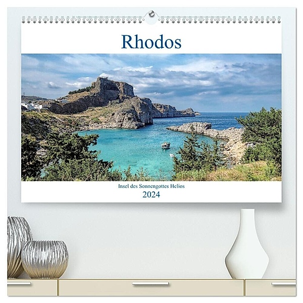 Rhodos - Insel des Sonnengottes Helios (hochwertiger Premium Wandkalender 2024 DIN A2 quer), Kunstdruck in Hochglanz, Peter Balan