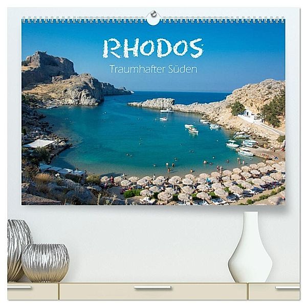 Rhodos - Traumhafter Süden (hochwertiger Premium Wandkalender 2024 DIN A2 quer), Kunstdruck in Hochglanz, Stefanie und Philipp Kellmann