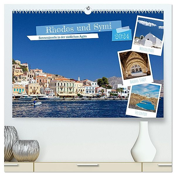 Rhodos und Symi (hochwertiger Premium Wandkalender 2024 DIN A2 quer), Kunstdruck in Hochglanz, Tilo Grellmann