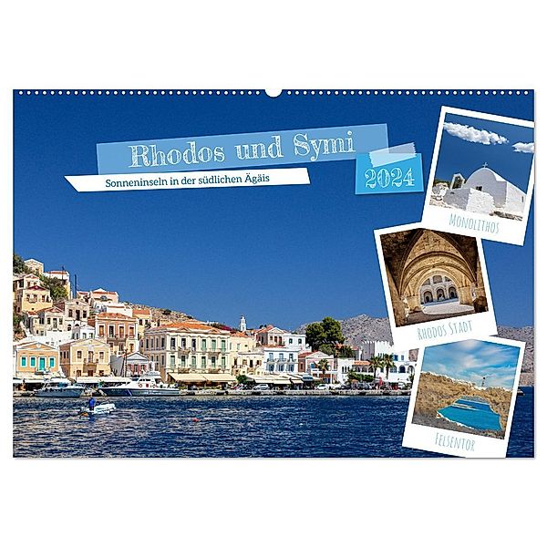 Rhodos und Symi (Wandkalender 2024 DIN A2 quer), CALVENDO Monatskalender, Tilo Grellmann