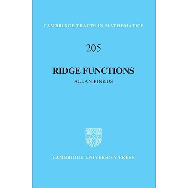 Ridge Functions, Allan Pinkus