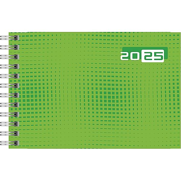 rido/idé 7017107015 Taschenkalender Modell Septimus (2025)| 2 Seiten = 1 Woche| A6 quer| 128 Seiten| Grafik-Einband| grün