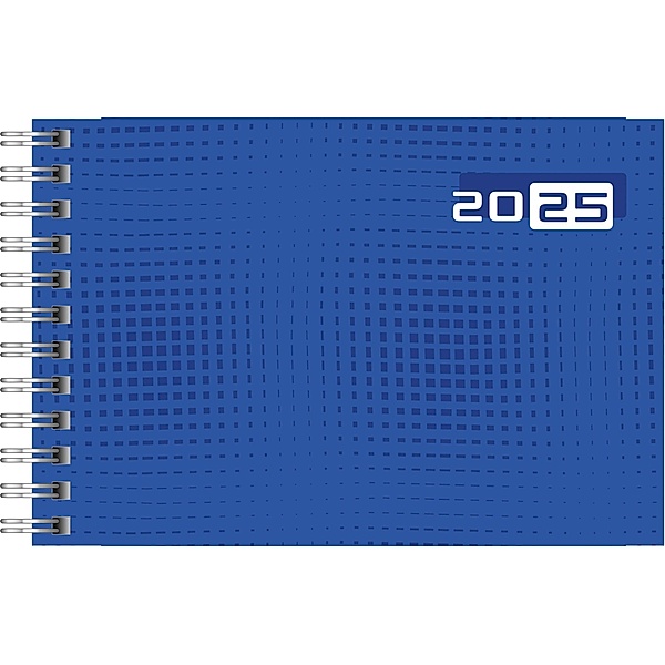 rido/idé 7017107025 Taschenkalender Modell Septimus (2025)| 2 Seiten = 1 Woche| A6 quer| 128 Seiten| Grafik-Einband| blau