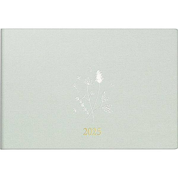 rido/idé 7017515025 Taschenkalender Modell Septimus (2025) Wild Flowers| 2 Seiten = 1 Woche| A6 quer| 128 Seiten| Leinen-Einband Trend| flexibel| mint