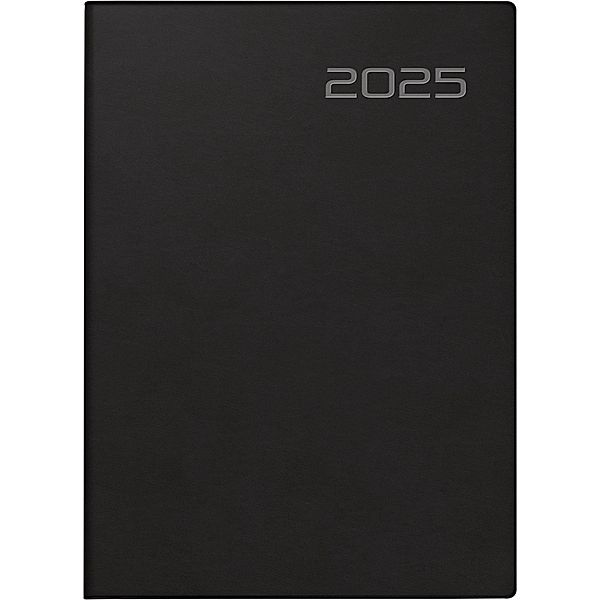 rido/idé 7018503905 Taschenkalender Modell Technik S (2025)| 2 Seiten = 1 Woche| A6| 144 Seiten| Balacron-Einband| schwarz