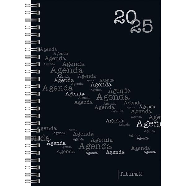 rido/idé 7021105905 Buchkalender Modell futura 2 (2025)| 2 Seiten = 1 Woche| A5| 160 Seiten| PP-Einband| schwarz