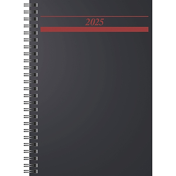 rido/idé 7021822905 Buchkalender Modell Timing 1 (2025)| 1 Seite = 1 Tag| A5| 464 Seiten| Schaumfolien-Einband| schwarz
