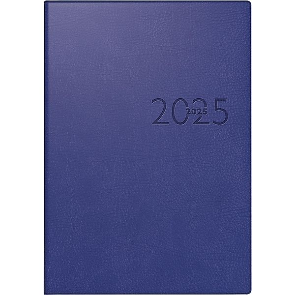 rido/idé 7023016305 Buchkalender Modell studioplan int. (2025)| 2 Seiten = 1 Woche| 168 × 240 mm| 160 Seiten| Kunstleder-Einband Prestige| blau