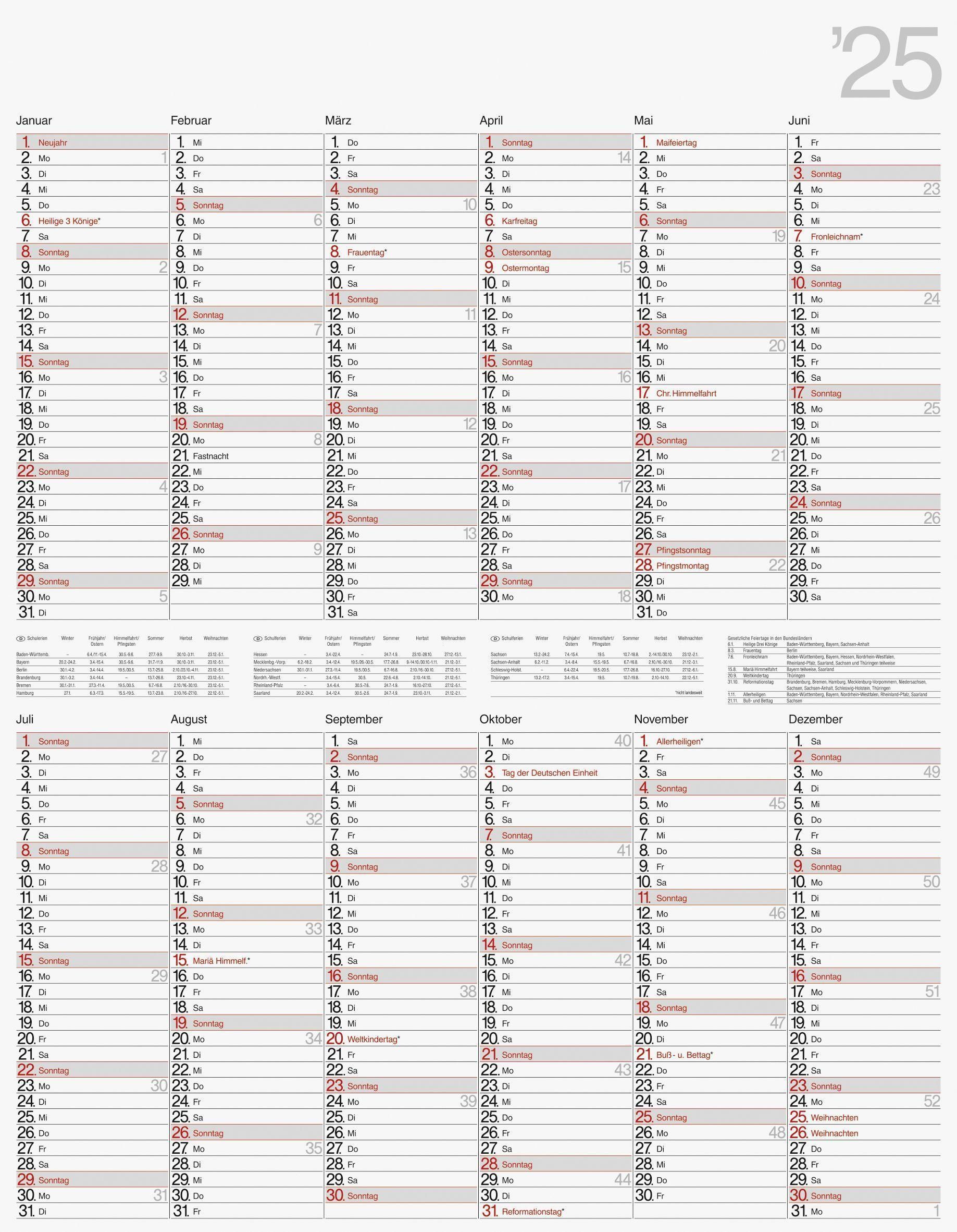 rido idé 7033665005 Plakatkalender Modell Vertikal 2025 1 Seite = 12 Monate - Kalender bestellen