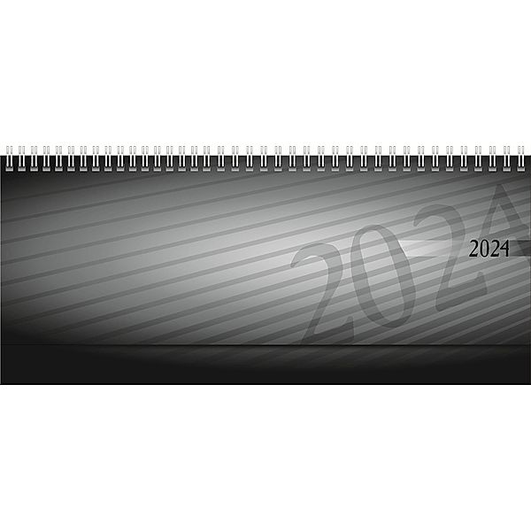 rido/idé 7036102904 Wochenkalender Tischkalender 2024 Modell septant 2 Seiten = 1 Woche Blattgröße 30,5 x 10,5 cm PP-Einband mit verlängerter Rückwand anthrazit