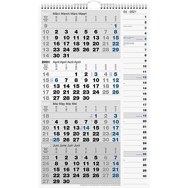 rido Viermonatskalender 2021 Kombi-Planer 4