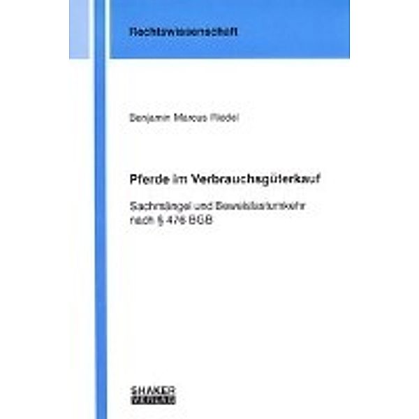 Riedel, B: Pferde im Verbrauchsgüterkauf, Benjamin M Riedel