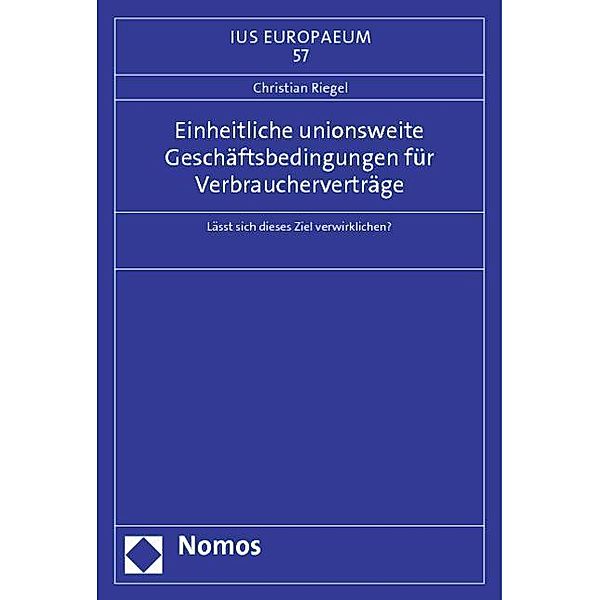 Riegel, C: Einheitliche unionsweite Geschäftsbedingungen für, Christian Riegel