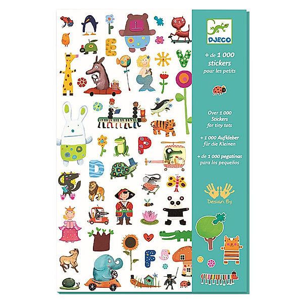 Djeco Riesen-Sticker-Set FOR LITTLE ONES mit 1000 Stickern in bunt