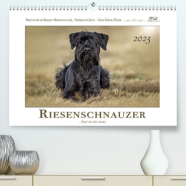 Riesenschnauzer - Partner fürs Leben (Premium, hochwertiger DIN A2 Wandkalender 2023, Kunstdruck in Hochglanz), Martina Wrede - Wredefotografie