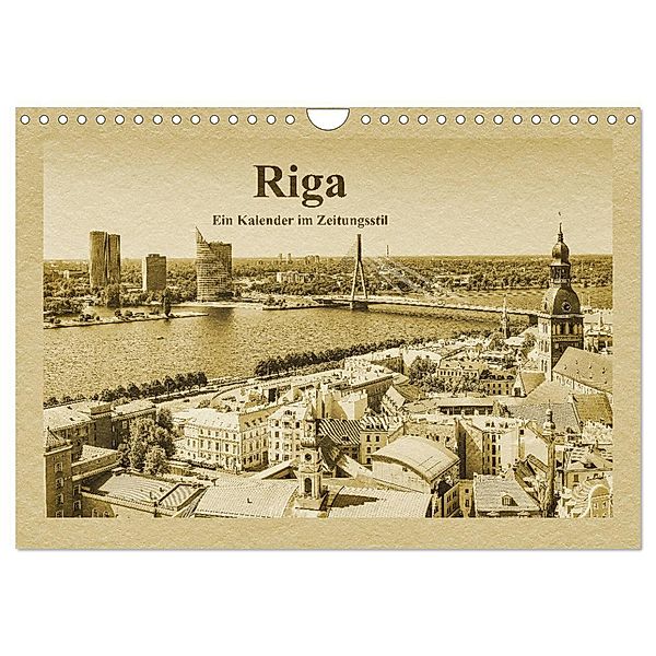 Riga - Ein Kalender im Zeitungsstil (Wandkalender 2024 DIN A4 quer), CALVENDO Monatskalender, Gunter Kirsch