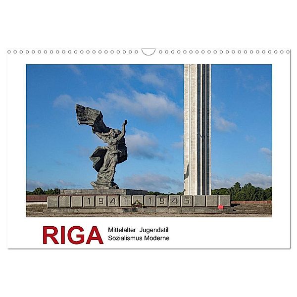 Riga - Mittelalter, Jugendstil, Sozialismus und Moderne (Wandkalender 2024 DIN A3 quer), CALVENDO Monatskalender, Christian Hallweger