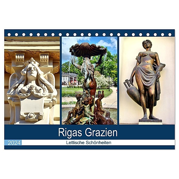 Rigas Grazien - Lettische Schönheiten (Tischkalender 2024 DIN A5 quer), CALVENDO Monatskalender, Henning von Löwis of Menar