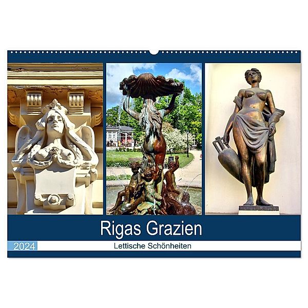 Rigas Grazien - Lettische Schönheiten (Wandkalender 2024 DIN A2 quer), CALVENDO Monatskalender, Henning von Löwis of Menar