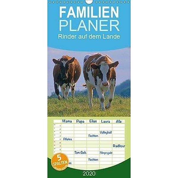 Rinder auf dem Lande - Familienplaner hoch (Wandkalender 2020 , 21 cm x 45 cm, hoch), Bildagentur Geduldig