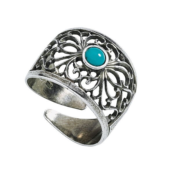 Ring Antik, 925er Silber, mit Türkis