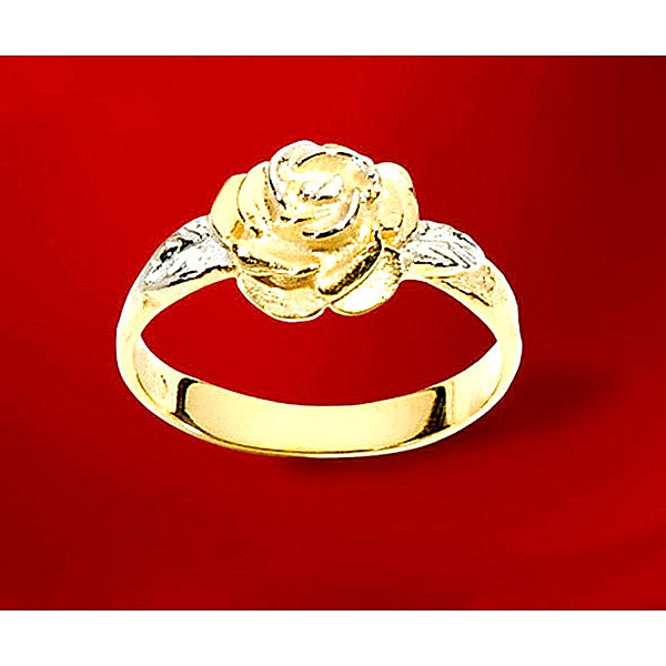 Ring Rose, 333er Gelbgold, bicolor (Ringgröße: 16 mm)