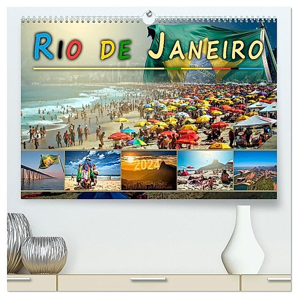 Rio de Janeiro, Stadt des Sonnenscheins (hochwertiger Premium Wandkalender 2024 DIN A2 quer), Kunstdruck in Hochglanz, Peter Roder