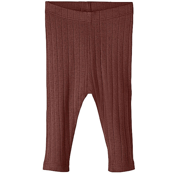 Lil' Atelier Rippstrick-Leggings NBFRACHEL in rum raisin