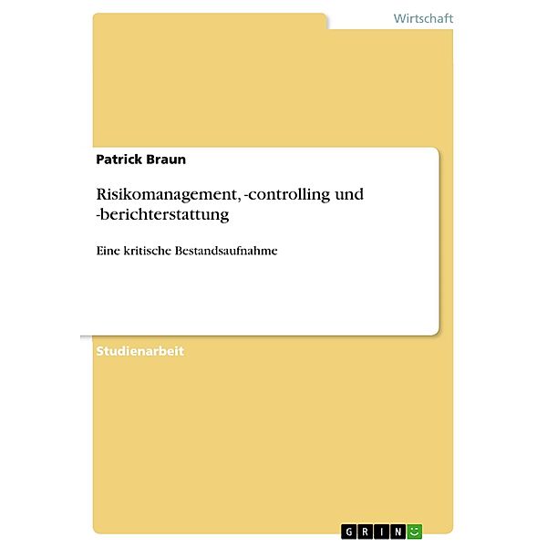 Risikomanagement, -controlling und -berichterstattung, Patrick Braun