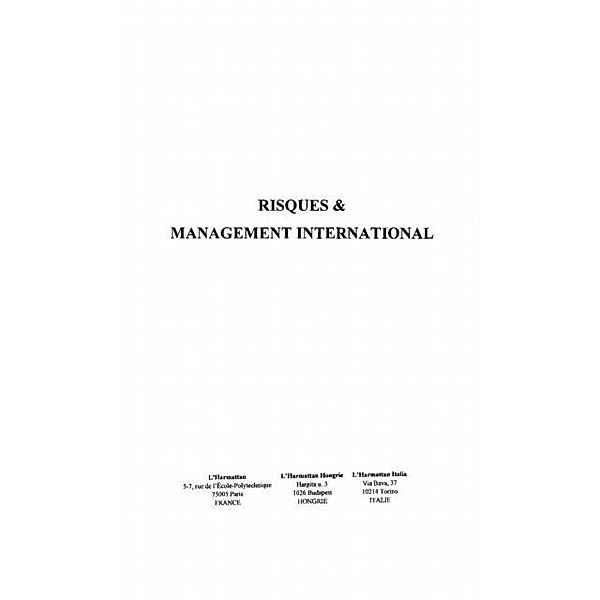 Risque et management no. 1 / Hors-collection, Collectif