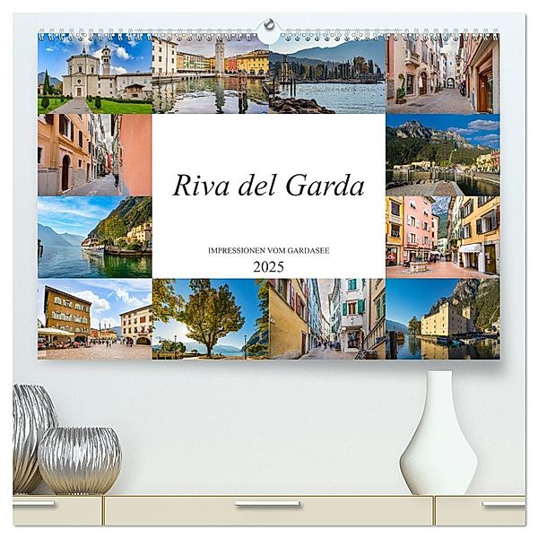Riva del Garda Impressionen vom Gardasee (hochwertiger Premium Wandkalender 2025 DIN A2 quer), Kunstdruck in Hochglanz, Calvendo, Dirk Meutzner