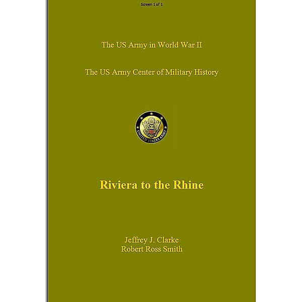 Riviera to the Rhine, Robert Ross Smith, Jeffery J Clarke