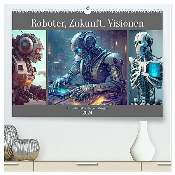 Roboter, Zukunft, Visionen. Die Arbeitskräfte von Morgen (hochwertiger Premium Wandkalender 2024 DIN A2 quer), Kunstdruck in Hochglanz, Rose Hurley