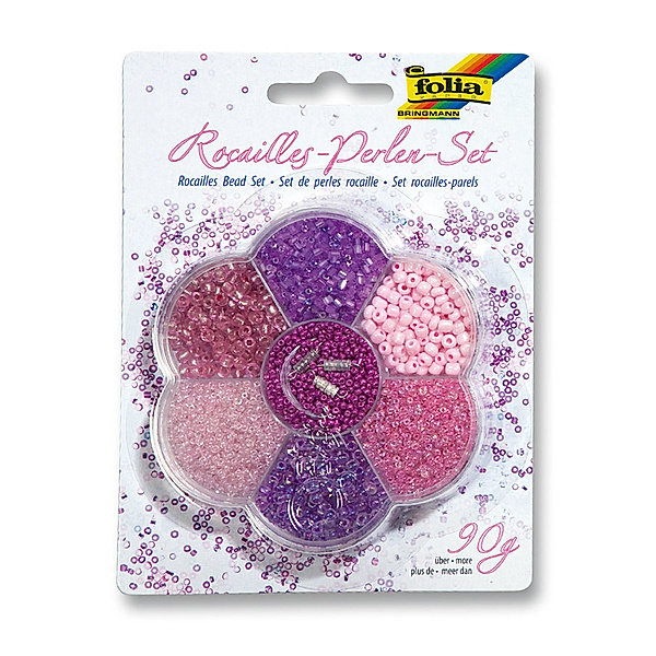 folia Rocailles-Perlen-Set BEAUTY in rosa/lila