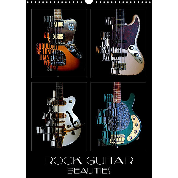 Rock Guitar Beauties (Wall Calendar 2019 DIN A3 Portrait), Renate Bleicher