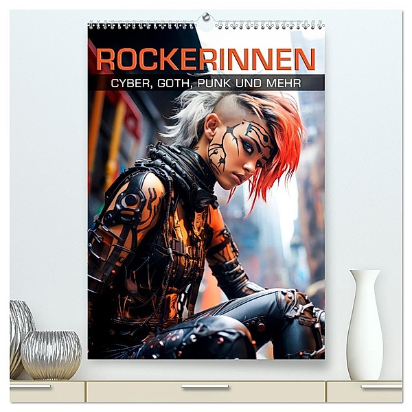 ROCKERINNEN Cyber, Goth, Punk und mehr (hochwertiger Premium Wandkalender 2024 DIN A2 hoch), Kunstdruck in Hochglanz, Calvendo, Melanie Viola