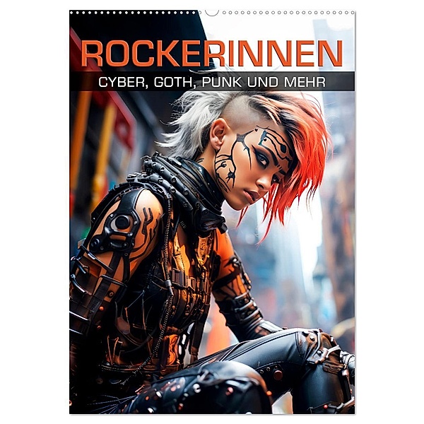 ROCKERINNEN Cyber, Goth, Punk und mehr (Wandkalender 2024 DIN A2 hoch), CALVENDO Monatskalender, Calvendo, Melanie Viola