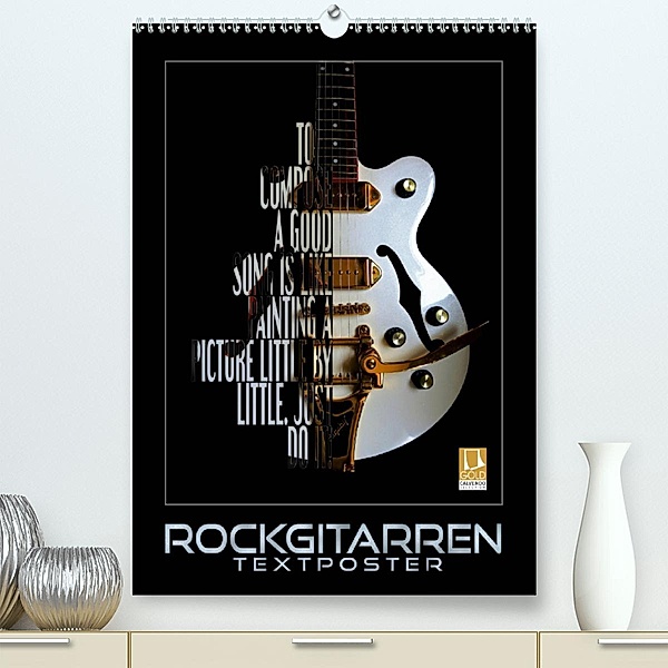 Rockgitarren Textposter (Premium-Kalender 2020 DIN A2 hoch), Renate Bleicher