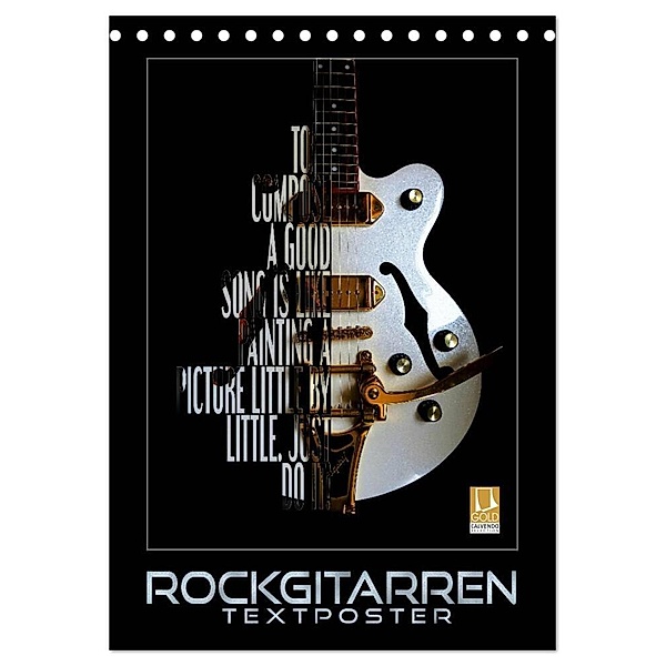 Rockgitarren Textposter (Tischkalender 2024 DIN A5 hoch), CALVENDO Monatskalender, Renate Bleicher