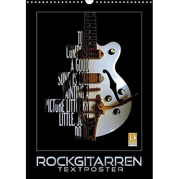 Rockgitarren Textposter (Wandkalender 2021 DIN A3 hoch), Renate Bleicher