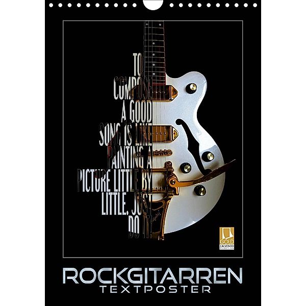 Rockgitarren Textposter (Wandkalender 2021 DIN A4 hoch), Renate Bleicher