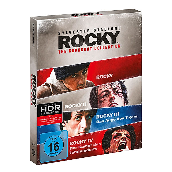 Rocky 1-4 - The Knockout Collection (4K Ultra HD), Carl Weathers,Dolph Lundgren Sylvester Stallone