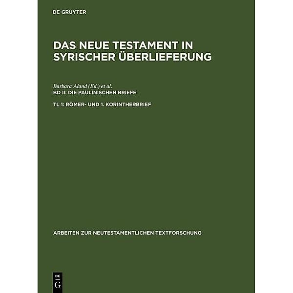 Römer- und 1. Korintherbrief / Arbeiten zur neutestamentlichen Textforschung Bd.14